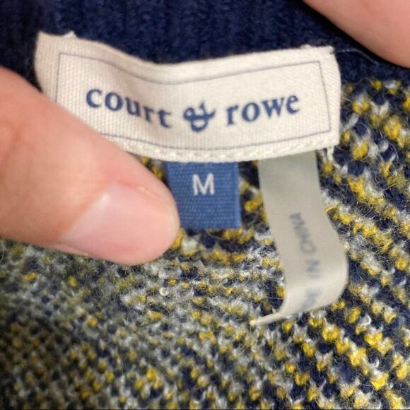 Whitby Preppy Plaid Thick Knit Jumper NEW size M Blue Gray Crewneck - Picture 4 of 7